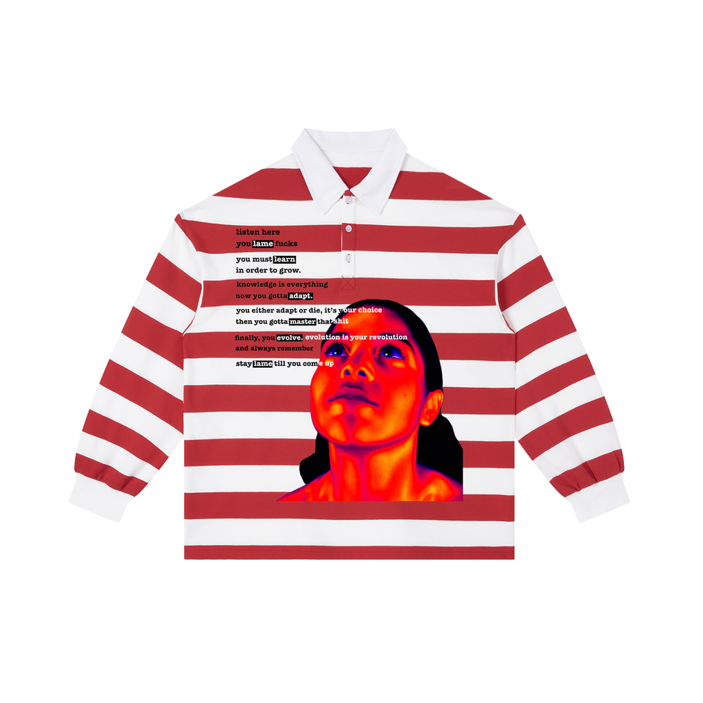 LAME STRIPED POLO